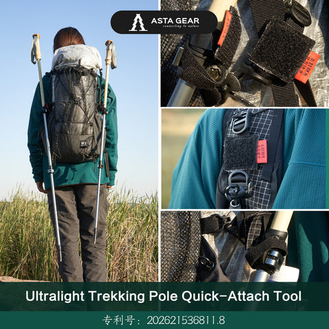 ASTA GEAR Trekking Pole Magnetic Quick Clip, Temporary Hanger for Water Bottle, Hiking & Climbing