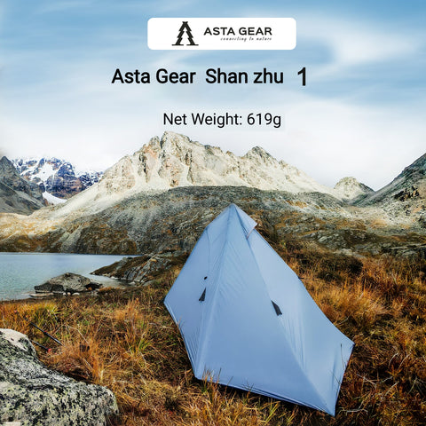 Asta Gear Shanzhu 1 Pyramid Tent: Ultralight 1-Person, Windproof Waterproof, Quick Setup for Hiking & Camping