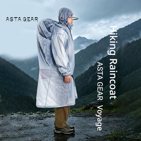 ASTAGEAR Voyage Raincoat, Ultralight Portable Rain Jacket with Sleeves for Hiking, Mountaineering, Camping & Cycling