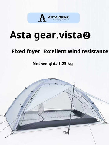 AstaGear Vista 2-Person Lightweight Tent, Outdoor Hiking & Camping Shelter, Rainproof & Wind Resistant