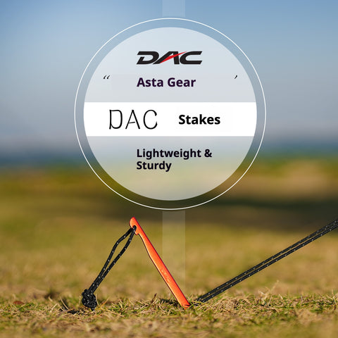 DAC Tent Pegs J-stake - Ultra-Light Aluminum Alloy V-Shaped Stakes, Accessory Set for Hiking, Camping Tents & Tarp