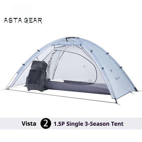 AstaGear Vista 2-Person Lightweight Tent, Outdoor Hiking & Camping Shelter, Rainproof & Wind Resistant