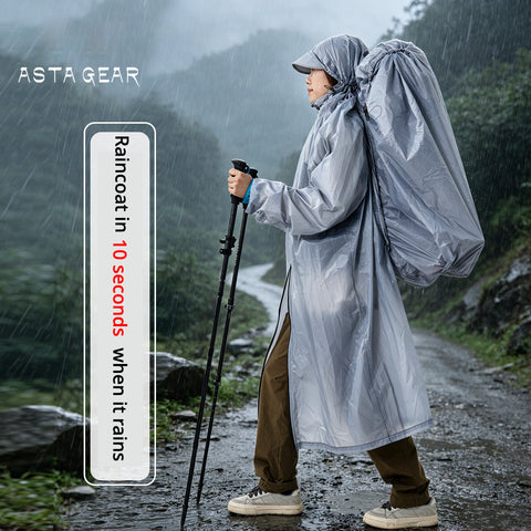 Astagear Shield 2-in-1 Rain Poncho & Backpack Cover, Ultralight Waterproof Outdoor Gear for Hiking Mountaineering Cycling
