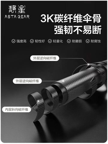 Astagear Lightweight Sun-Protective Long-Shank Silver-Coated Rainproof Umbrella for Hiking