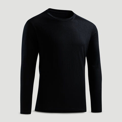ASTA GEAR Men's 15.5 Micron Merino Wool Long-Sleeve T-Shirt, 200g Lightweight Quick-Dry Top for Outdoor Hiking & Running