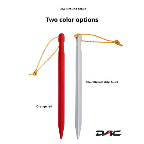 DAC Tent Pegs J-stake - Ultra-Light Aluminum Alloy V-Shaped Stakes, Accessory Set for Hiking, Camping Tents & Tarp