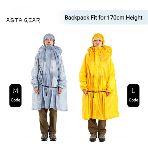 ASTAGEAR Voyage Raincoat, Ultralight Portable Rain Jacket with Sleeves for Hiking, Mountaineering, Camping & Cycling