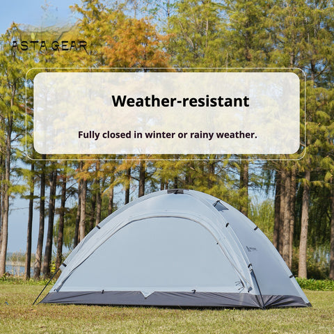 Astagear Yunshan 2 Elite 2-Person Tent - 15D Ultra-Light, Heavy Rainproof, Windproof, Snow-Resistant Alpine-Style Tent