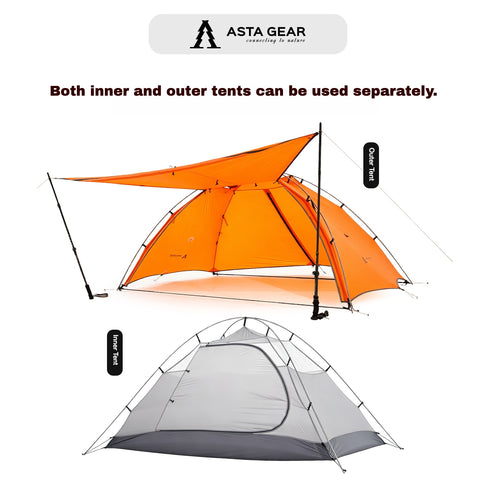 Asta Gear Montlite2 DAC Double Tent, Lightweight Outdoor Hiking Mountaineering Camping Shelter, Windproof & Rainproof Tarp