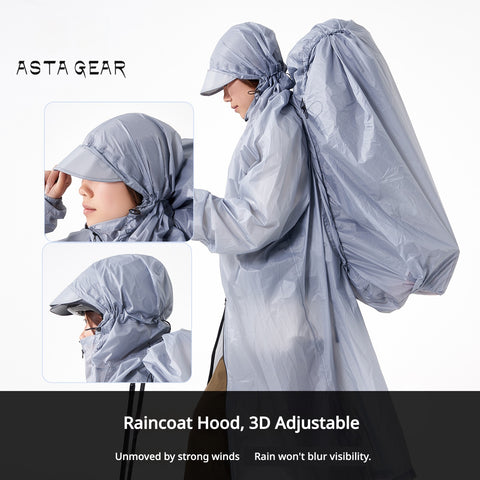 Astagear Shield 2-in-1 Rain Poncho & Backpack Cover, Ultralight Waterproof Outdoor Gear for Hiking Mountaineering Cycling
