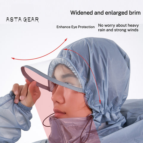 ASTAGEAR Voyage Raincoat, Ultralight Portable Rain Jacket with Sleeves for Hiking, Mountaineering, Camping & Cycling