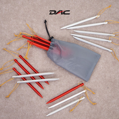 DAC Tent Pegs J-stake - Ultra-Light Aluminum Alloy V-Shaped Stakes, Accessory Set for Hiking, Camping Tents & Tarp