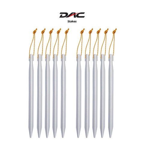 DAC Tent Pegs J-stake - Ultra-Light Aluminum Alloy V-Shaped Stakes, Accessory Set for Hiking, Camping Tents & Tarp