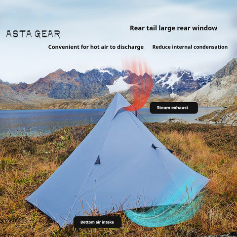 Asta Gear Shanzhu 1 Pyramid Tent: Ultralight 1-Person, Windproof Waterproof, Quick Setup for Hiking & Camping