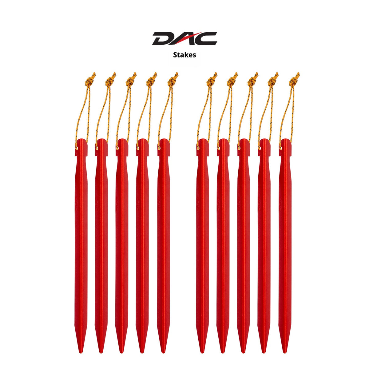DAC Tent Pegs J-stake - Ultra-Light Aluminum Alloy V-Shaped Stakes, Accessory Set for Hiking, Camping Tents & Tarp