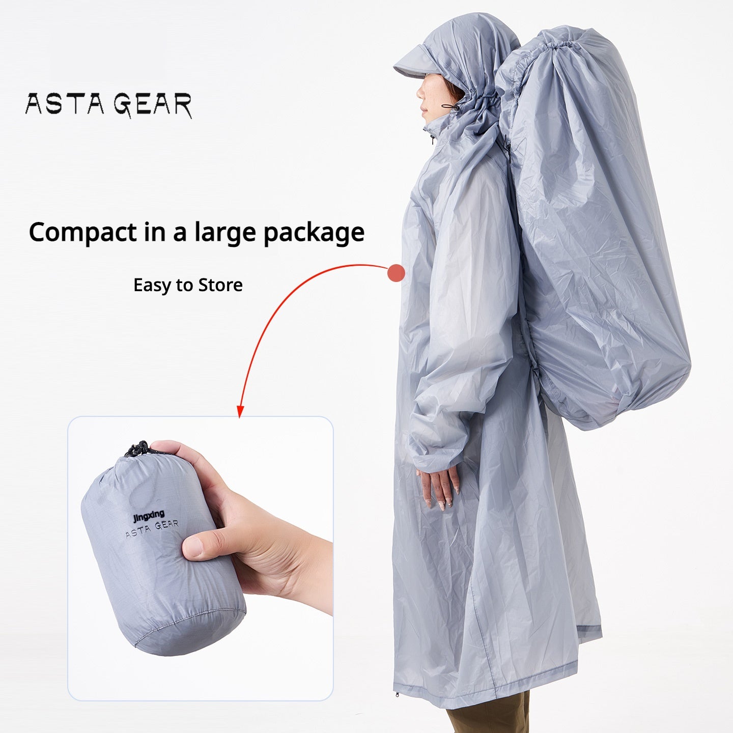 backpack rain cover poncho Packable for Backpacking - Waterproof & Breathable it is super lightweight and roomy Astagear Shield 2-in-1 Rain Poncho