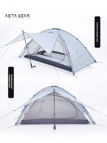 AstaGear Vista 2-Person Lightweight Tent, Outdoor Hiking & Camping Shelter, Rainproof & Wind Resistant