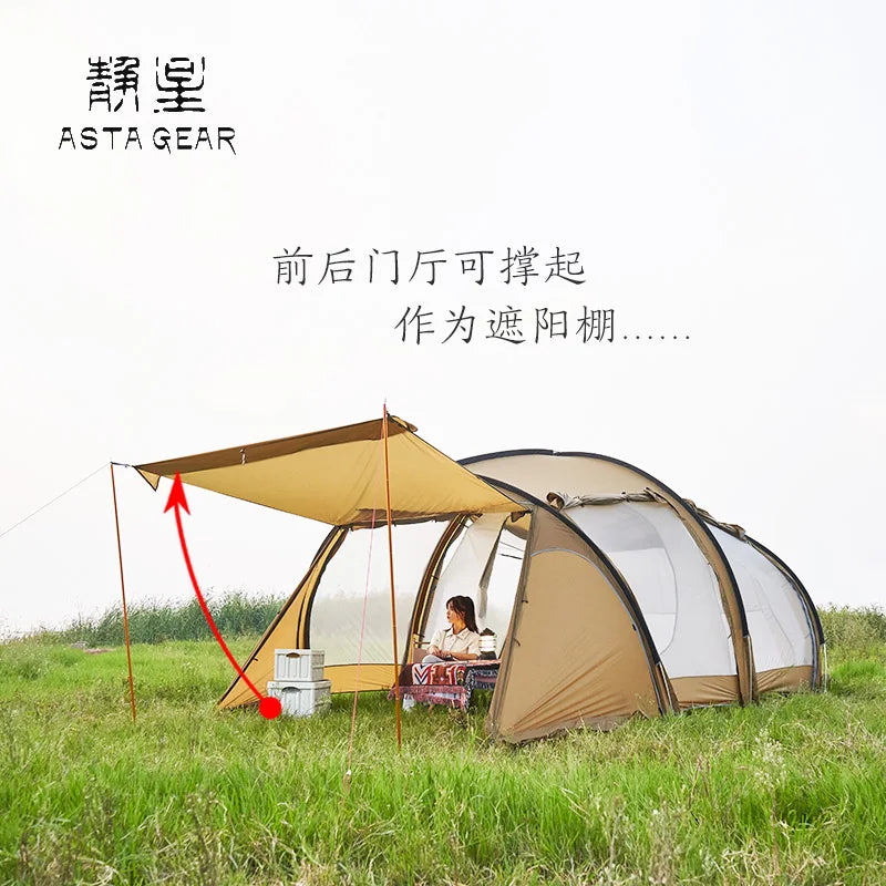 silicone tent Astragear Cloud Smoke Silicone Oil Tent Family 6-8 People Camping Weatherproof Super Large Space