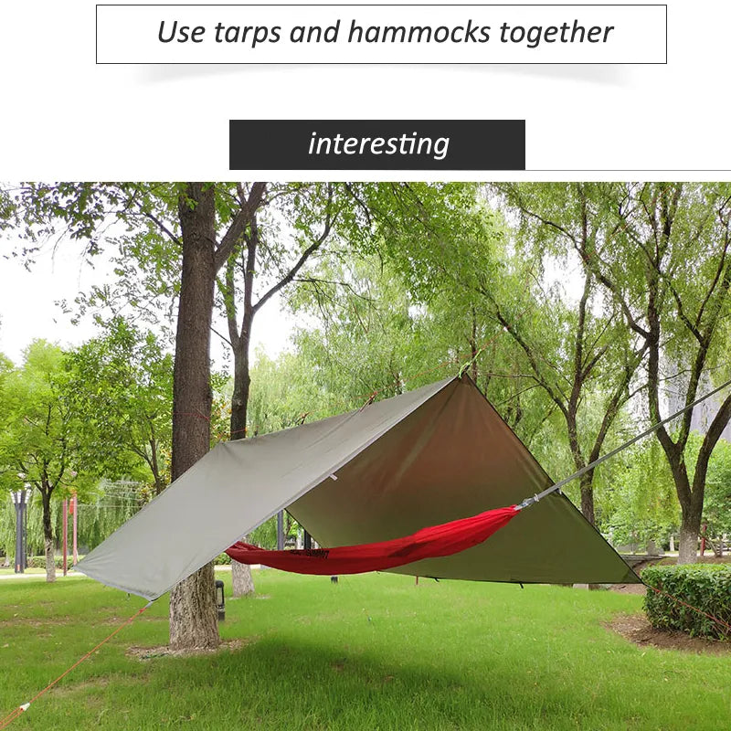 3m tarp ASTA GEAR 3*3m 4*4m tarp outdoor camping Ultralight survival silver coating sun shelter shade awning waterproof beach tent