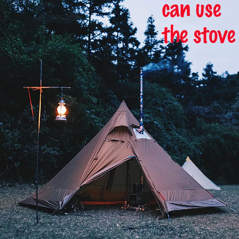 tent snow skirt ASTA GEAR Track 5 Pyramid tent bushcraft lightweight 4-5 people outdoor hiking camping with snow skirt rainproof windproof tent