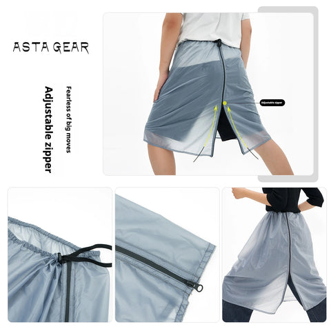 Jingxing Astagear Outdoor Lightweight Rain Skirt, 15D Rain Pants, Camping & Hiking Portable Snow Skirt, Ultra-Light Rain Poncho