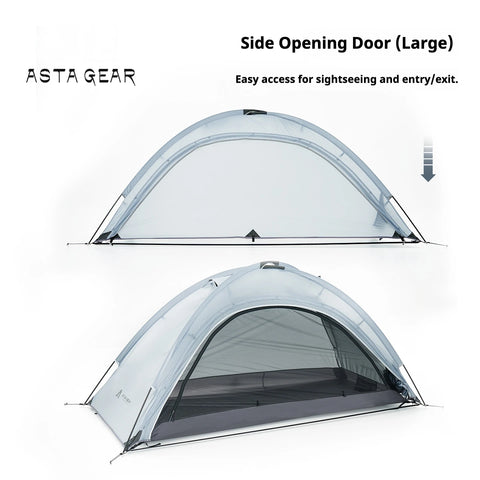 Astagear Yunshan 1-Person Single-Sided Silicone-Coated Ultralight Tent 15D, Heavy Rainproof & Windproof