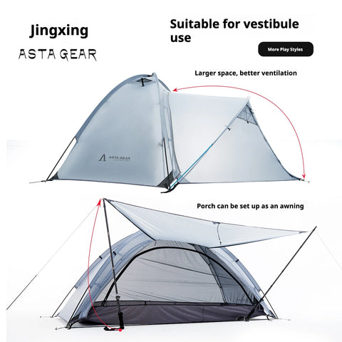 Astagear Yunshan 1-Person Single-Sided Silicone-Coated Ultralight Tent 15D, Heavy Rainproof & Windproof