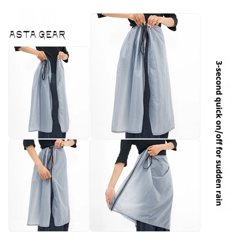 Jingxing Astagear Outdoor Lightweight Rain Skirt, 15D Rain Pants, Camping & Hiking Portable Snow Skirt, Ultra-Light Rain Poncho