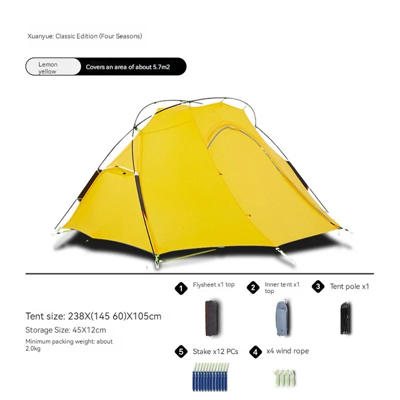 self supporting tent ASTA GEAR XuanYue Outdoor camping, hiking, rain and snow proof double pole self-supporting tent