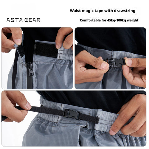 ASTA GEAR Outdoor Unisex Single-Person Rain Pants for Outdoor Hiking & Travel - Full-Zip, Windproof, Rainproof & Snowproof