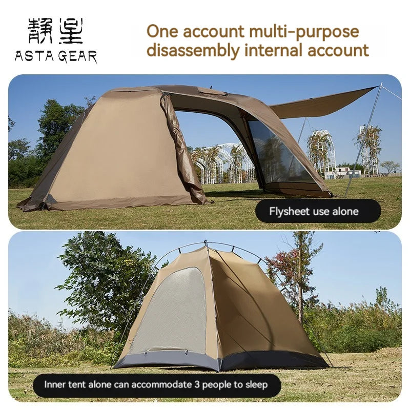 3 bedroom tent Yunduan3 Outdoor foldable portable family camping tent, one bedroom, o – astagear.com